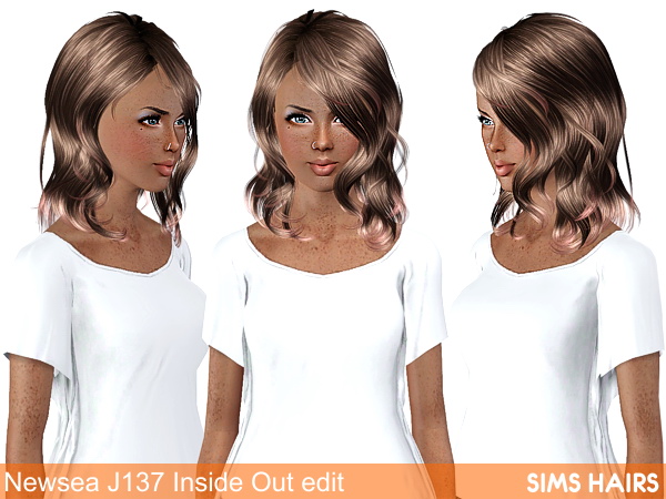 Newsea’s J137 Inside Out hairstyle retexture by Sims Hairs for Sims 3