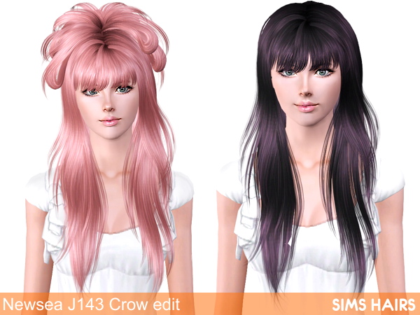 Newsea J143 Crow hairstyle edit by Sims Hairs for Sims 3