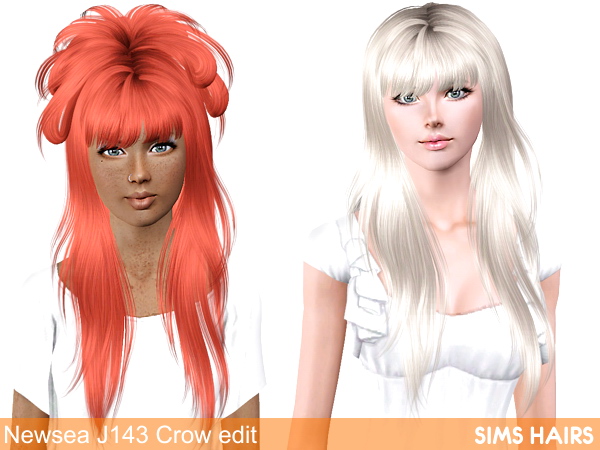 Newsea J143 Crow hairstyle edit by Sims Hairs for Sims 3