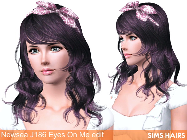 Newsea’s J186 Eyes On Me hairstyle retexture by Sims Hairs for Sims 3