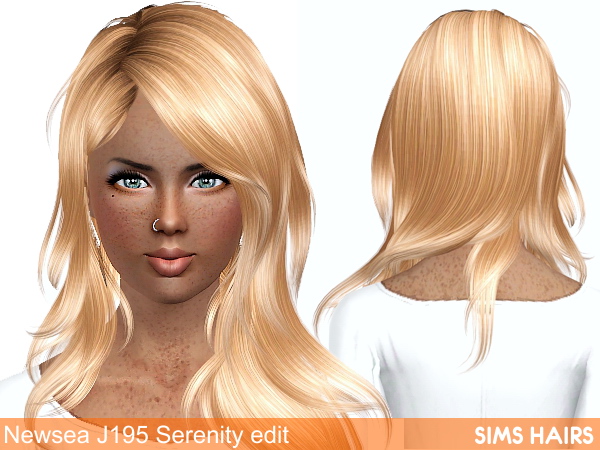 Newsea’s J195 Serenity hairstyle retexture by Sims Hairs for Sims 3