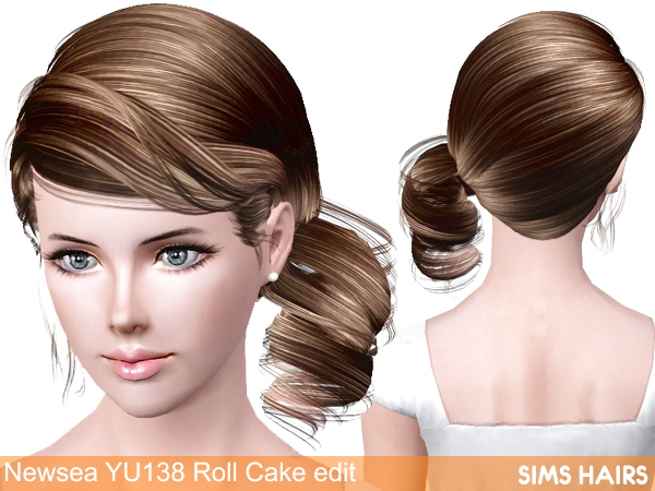 Newsea’s YU138 Cake Roll AF retexture by Sims Hairs for Sims 3