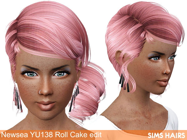 Newsea’s YU138 Cake Roll AF retexture by Sims Hairs for Sims 3