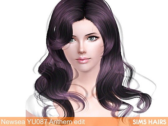 Newsea’s YU087 Anthem hairstyle retextured by Sims Hairs