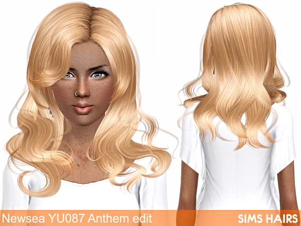 Newsea’s YU087 Anthem hairstyle retextured by Sims Hairs for Sims 3