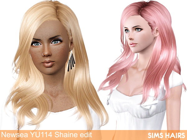 Newsea YU114 Shaine AF retexture by Sims Hairs for Sims 3