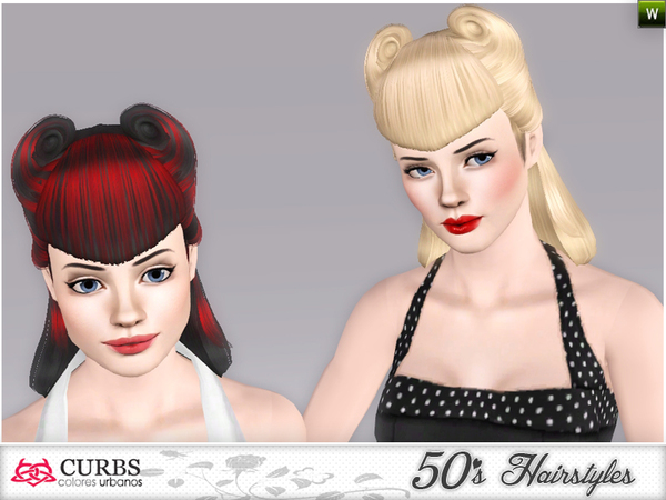 Curbs 50s hairstyles 01 by Colores Urbanos for Sims 3