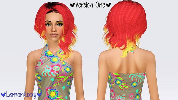 Newsea`s Rosy Cloud hairstyle retextured by Lemonkixxy for Sims 3