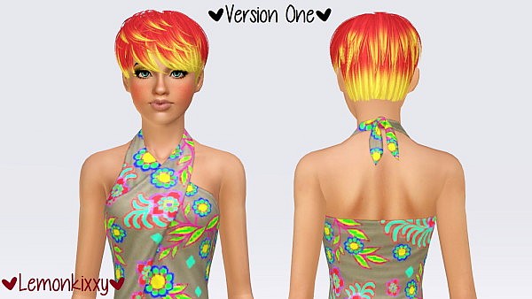 Skysims 156 hairstyle retextured by Lemonkixxy for Sims 3