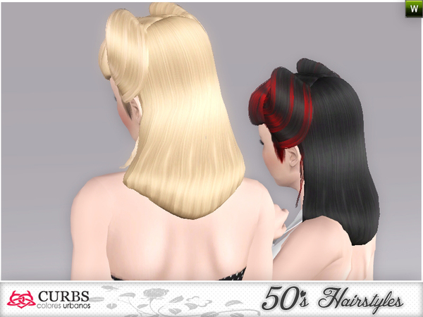 Curbs 50s hairstyles 01 by Colores Urbanos for Sims 3