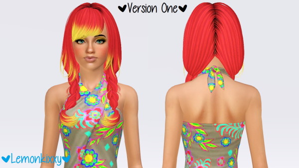 Skysims 225 hairstyle retextured by Lemonkixxy for Sims 3