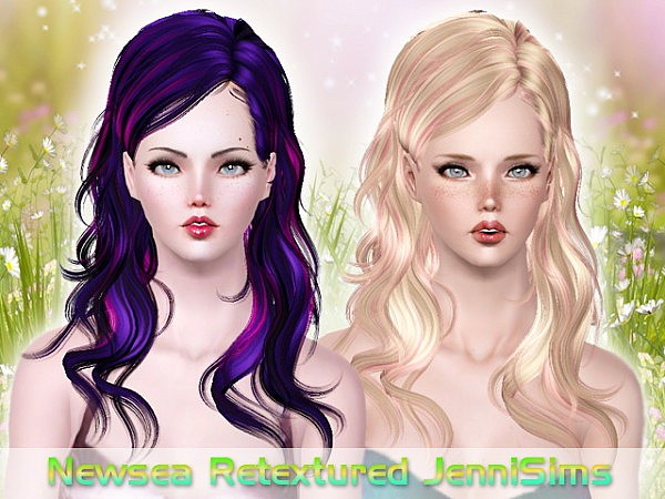 Newsea`s Matcha hairstyle retextured by Jenni Sims for Sims 3
