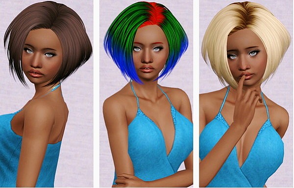 Skysims 218 hairstyle retextured by Beaverhausen for Sims 3