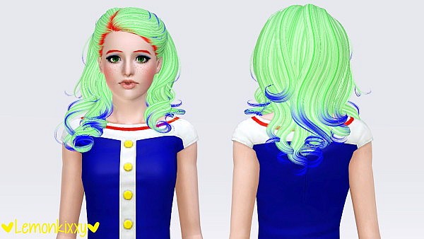 NewSea`s Thornbirds hairstyle retextured by Lemonkixxy for Sims 3
