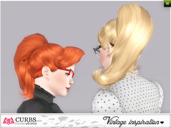 Curbs 50s hairstyles 06 by Colores Urbanos for Sims 3