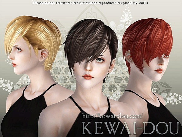 Cavallo hairstyle by Kewai Dou for Sims 3