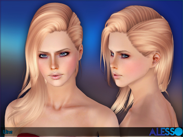 Wine Side hairstyle for females by Alesso for Sims 3