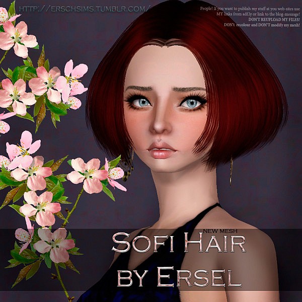Sofi layered bob hairstyle by ErSch for Sims 3
