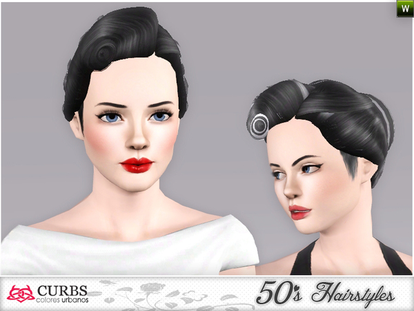 Curbs 50s hairstyles 02 by Colores Urbanos for Sims 3