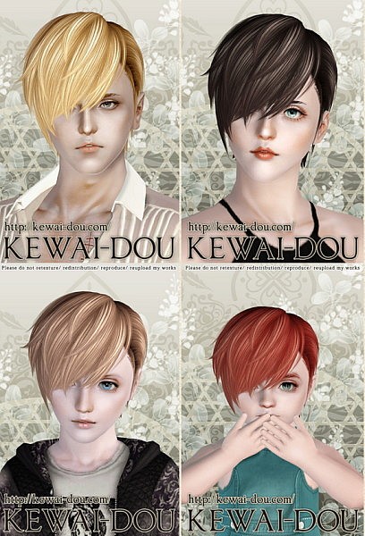 Cavallo hairstyle by Kewai Dou for Sims 3