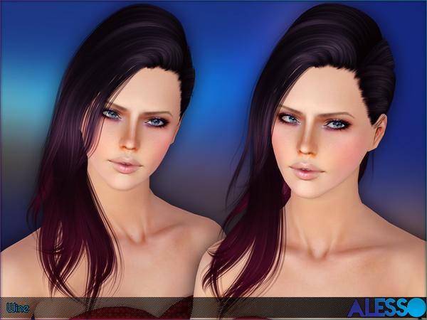Wine Side hairstyle for females by Alesso for Sims 3