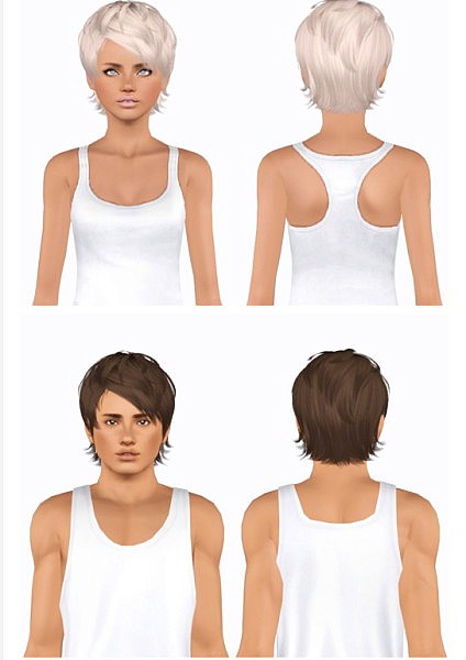 Newsea’s Heartquake hairstyle retextured by Plumblobs for Sims 3