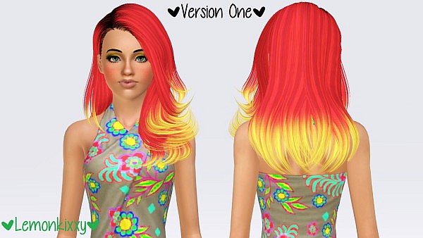Skysims 221 hairstyle retextured by Lemonkixxy for Sims 3