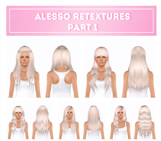 Alesso`s hairstyles part 1 retextured by Plumblobs for Sims 3