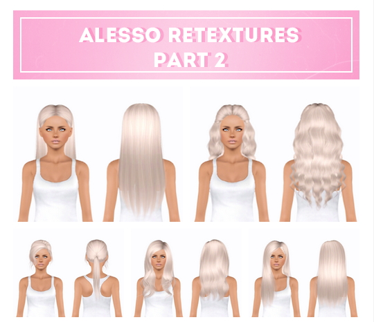 Alesso`s hairstyles part 2 retextured by Plumblobs for Sims 3