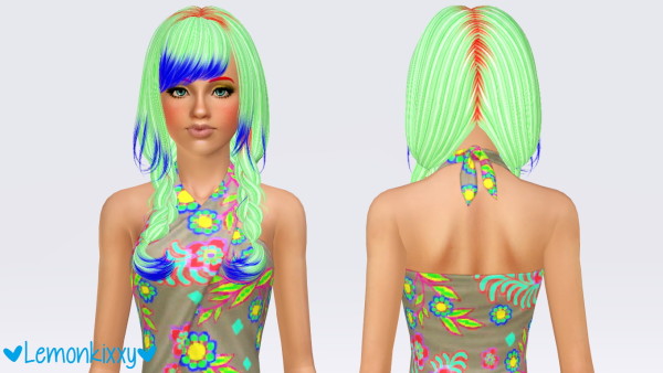 Skysims 225 hairstyle retextured by Lemonkixxy for Sims 3