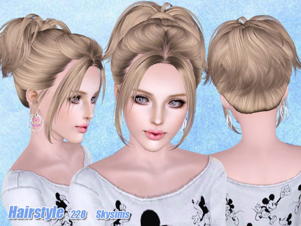 Small ponytail hairstyle 228 by Skysims for Sims 3