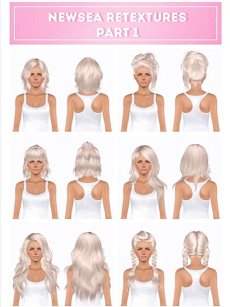 Newsea`s hairstyle part 1 retextured by Plumblobs for Sims 3