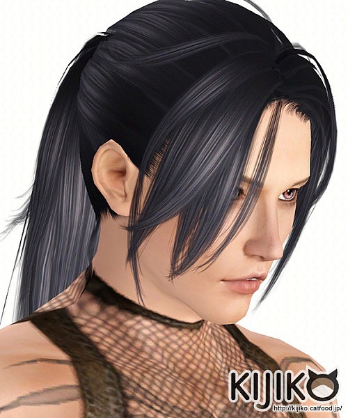 Hototogisu fringed ponytail hairstyle for him by Kijiko for Sims 3