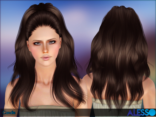 Dimensional ponytail Candle hairstyle by Alesso for Sims 3