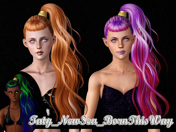 Newsea`s Born this way hairstyle retextured by Taty for Sims 3