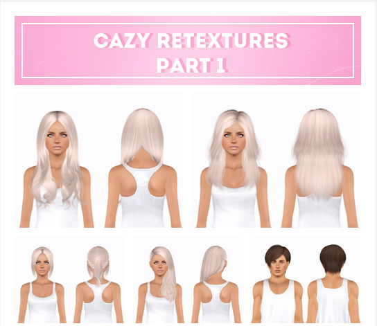 Cazy`s part 1 hairstylers retextured by Plumblobstumblr for Sims 3