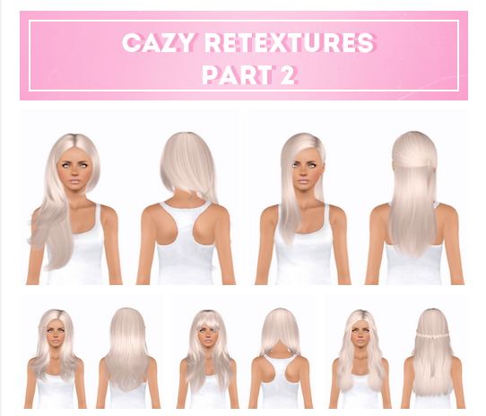 Cazy`s part 2 hairstylers retextured by Plumblobstumblr for Sims 3