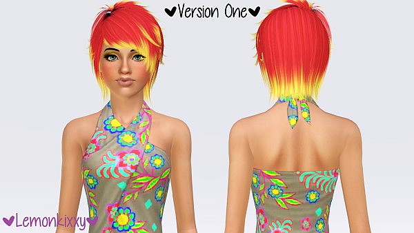 Skysims 020 hairstyle retextured by Lemonkixxy for Sims 3