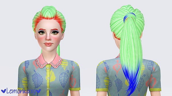 Skysims 223 hairstyle retextured by Lemonkixxy for Sims 3