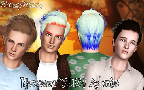 Newsea YU124 Adonis hairstyle retextured by Chazy Bazzy for Sims 3