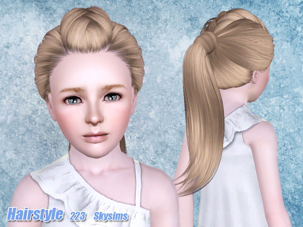 Half braided ponytail hairstyle 223 by Skysims for Sims 3