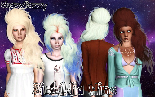 Sintiklia`s Wine hairstyle retextured by Chazy Bazzy for Sims 3