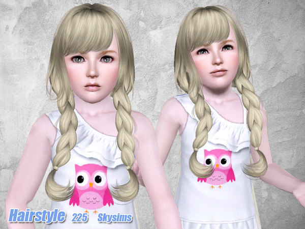 Light braided hairstyle 225 by Skysims for Sims 3