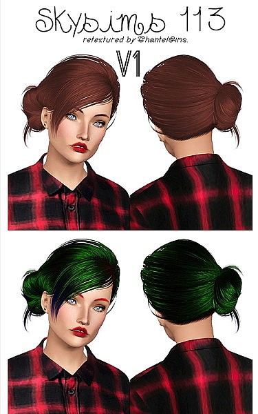 Skysims 113 hairstyle retextured by Chantel for Sims 3