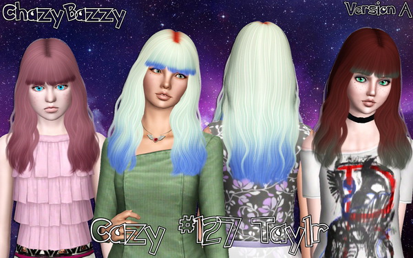 Cazy 127 Taylr hairstyle retextured by Chazy Bazzy for Sims 3