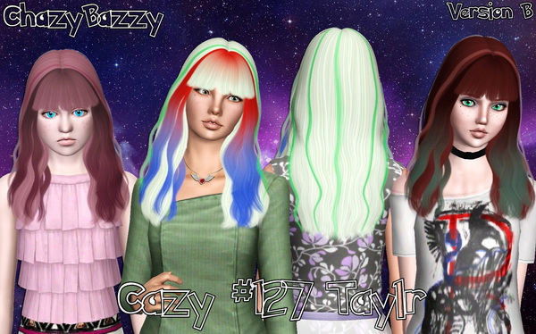 Cazy 127 Taylr hairstyle retextured by Chazy Bazzy for Sims 3
