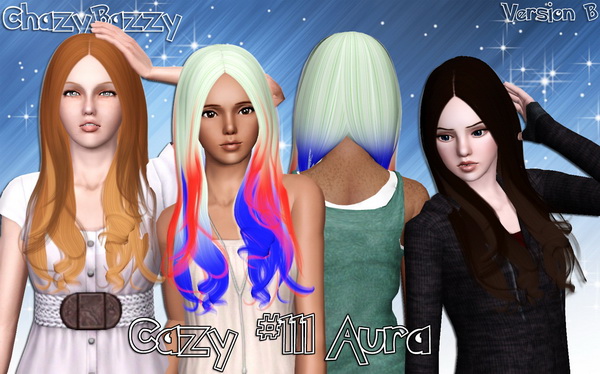 Cazy`s Aura hairstyle retextured by Chazy Bazzy for Sims 3