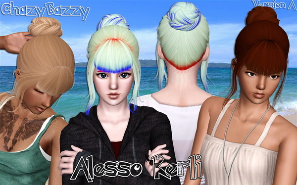 Alesso`s Kerli hairstyle retextured by Chazy Bazzy for Sims 3