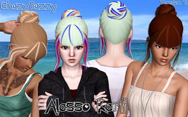 Alesso`s Kerli hairstyle retextured by Chazy Bazzy for Sims 3