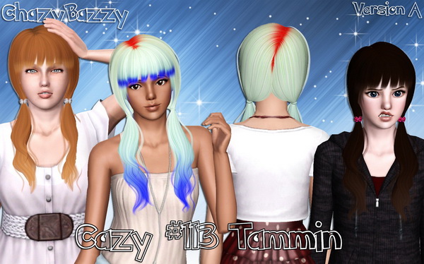 Cazy`s 113 Tammin hairstyle retextured by Chazy Bazzy for Sims 3